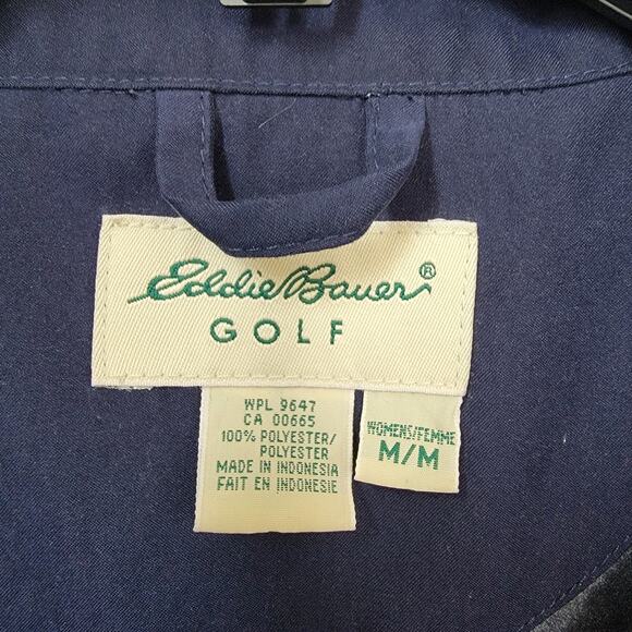 Eddie Bauer Golf Pullover 1/4 Zip Navy Blue Jacket Rain Resistant Medium Active - Picture 7 of 14